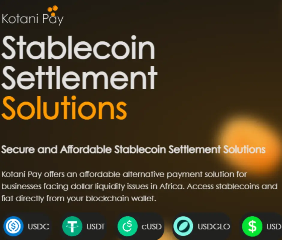 Kotani Pay Stablecoin Settlement Solutions