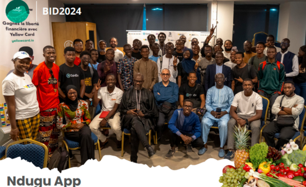 Winners of Blockchain in Dakar event showcasing Ndugu App